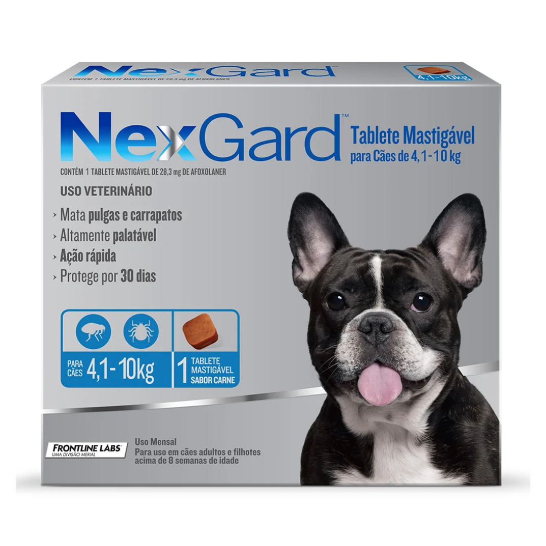 NexGard Antipulgas e Carrapatos para Cães de 4,1 a 10 Kg