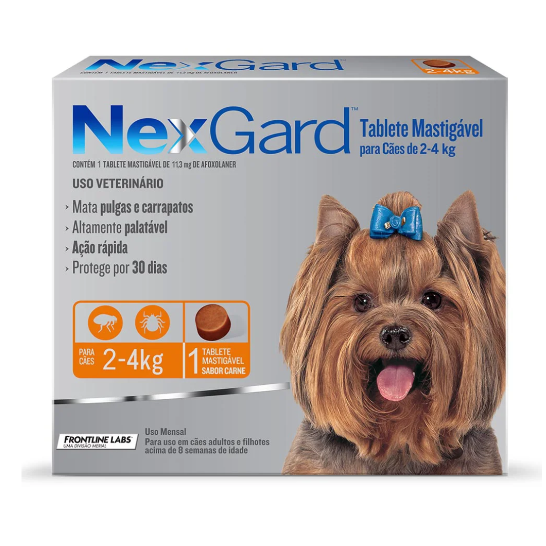 NexGard Antipulgas e Carrapatos para Cães de 2 a 4 Kg