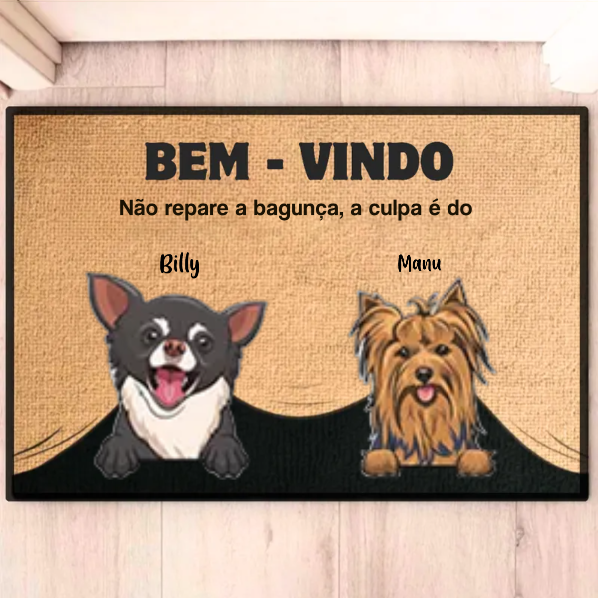 Tapete Capacho Personalizado com Nome e Imagem Pet