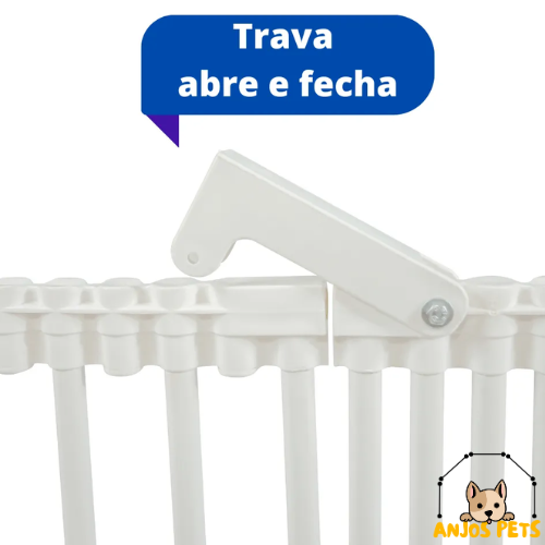 3010005 - PORTÃO EM PVC PARA CERCADO PISCINA E JARDIM - COM TRAVA - 1,5 CM DE ESPAÇAMENTO PRETO