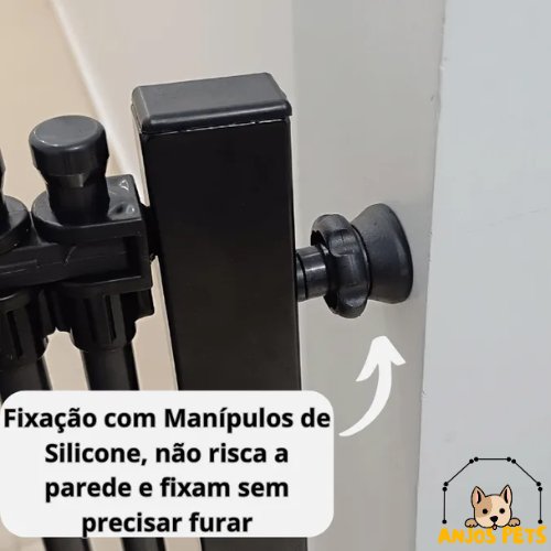 3010010 - PORTÃO EM PVC E POLIETILENO COM ARCO EM AÇO - FIXAÇÃO SEM FUROS - PRETO