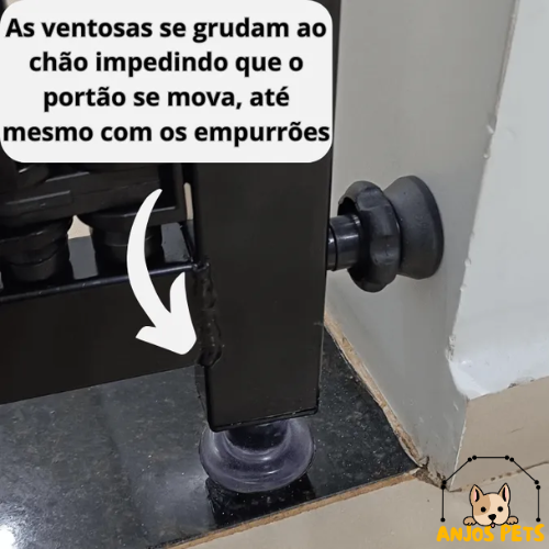 3010010 - PORTÃO EM PVC E POLIETILENO COM ARCO EM AÇO - FIXAÇÃO SEM FUROS - PRETO