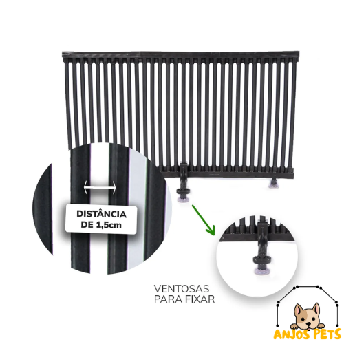 3010013 - GRADE PROTETORA MÓVEL EM PVC - COM VENTOSA PRETO