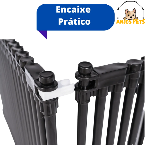 3010016 - CERCADO PET MULTIFUNCIONAL PARA AMBIENTES INTERNOS EM PVC - KIT 4 LADOS PRETO