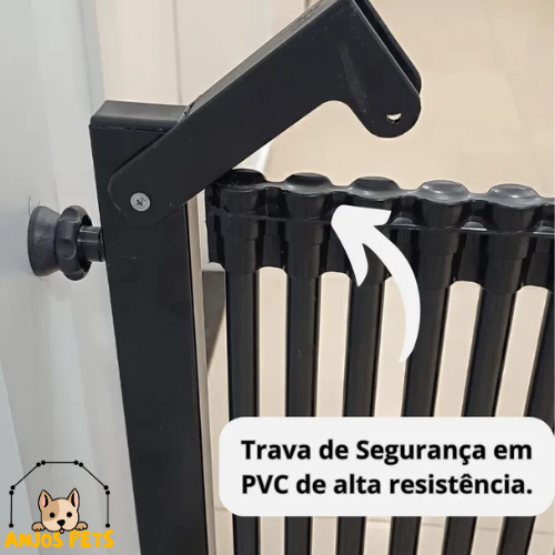 3010010 - PORTÃO EM PVC E POLIETILENO COM ARCO EM AÇO - FIXAÇÃO SEM FUROS - PRETO