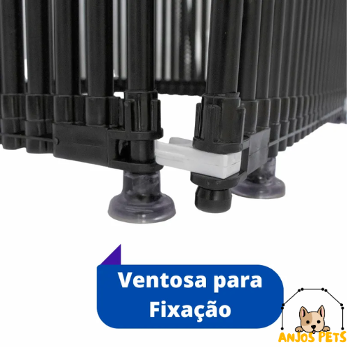 3010016 - CERCADO PET MULTIFUNCIONAL PARA AMBIENTES INTERNOS EM PVC - KIT 4 LADOS PRETO