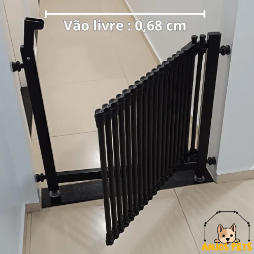 3010010 - PORTÃO EM PVC E POLIETILENO COM ARCO EM AÇO - FIXAÇÃO SEM FUROS - PRETO