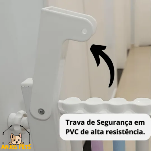 3010009 - PORTÃO EM PVC E POLIETILENO COM ARCO EM AÇO - FIXAÇÃO SEM FUROS - BRANCO