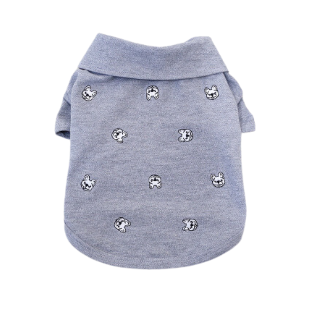 Roupinha Pet Gola Polo com Botões para Pug e Buldogue
