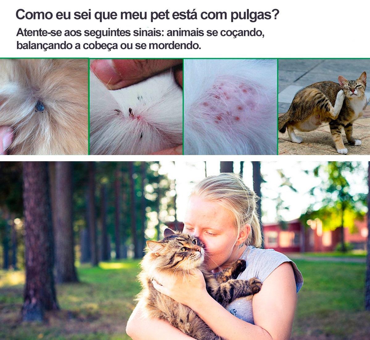 Coleira Antiparasitária Dewel - 8 meses de proteção p/ cães e gatos