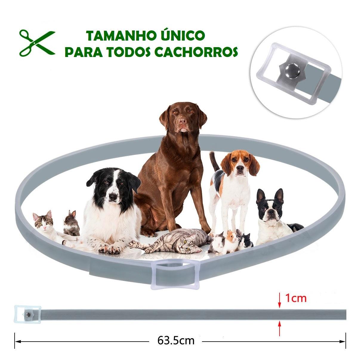 Coleira Antiparasitária Dewel - 8 meses de proteção p/ cães e gatos