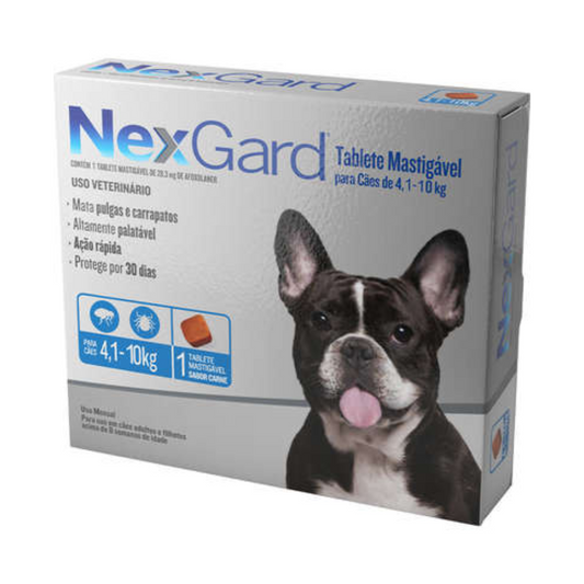 NexGard  Antipulgas e Carrapatos para Cães de 4,1 a 10 Kg