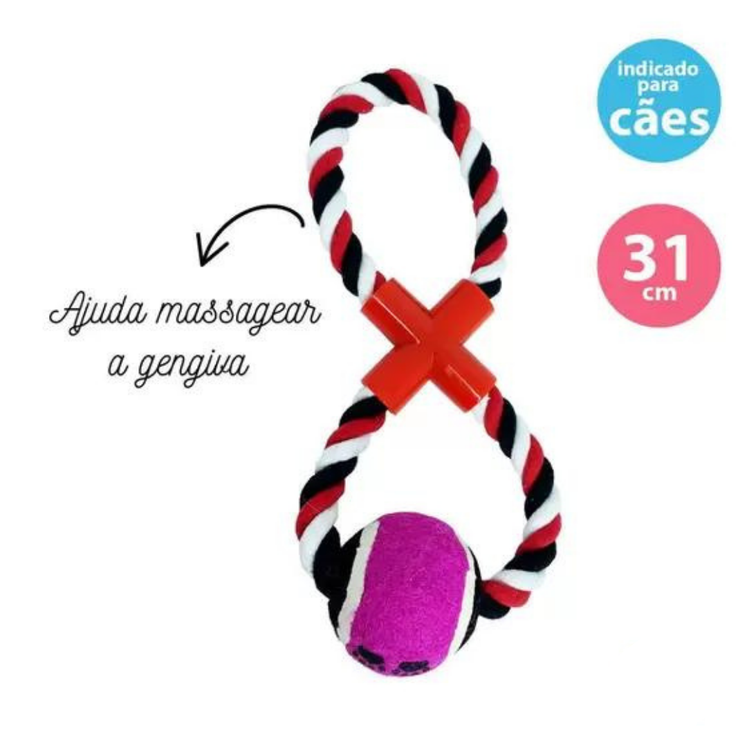 Brinquedo Corda Cruzada Com Bola