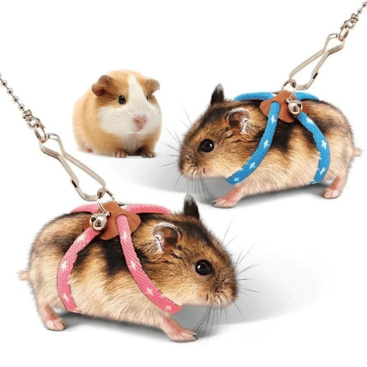 Coleira com Guia para Hamster Chinchila Porquinho da Índia