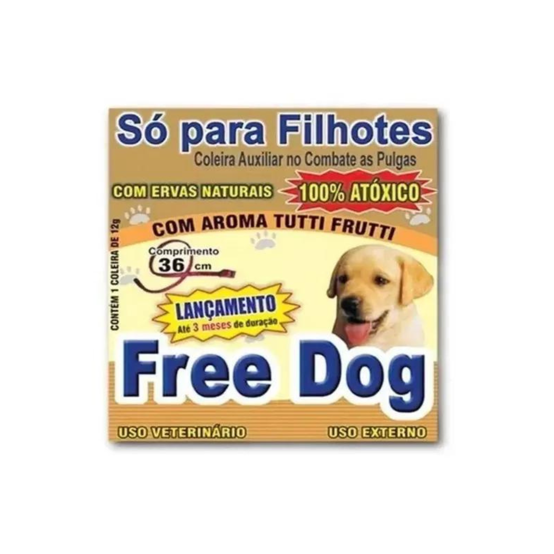 Coleira Antipulgas para Cães Filhotes Atóxico Freedog 36cm