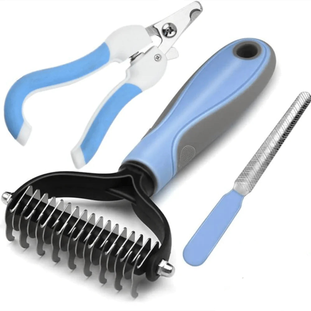Escova Rasqueadeira Alicate de Unha Lixa de Unha para Pets