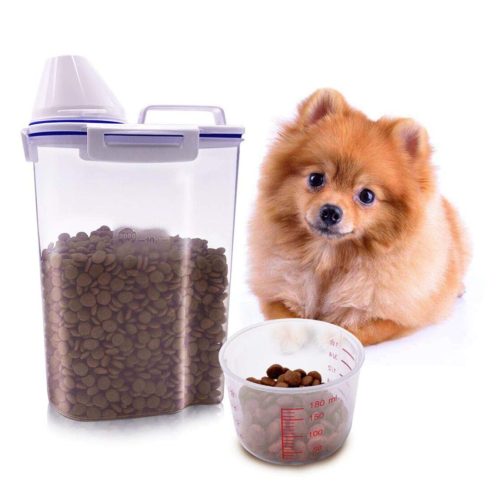 Porta Ração e Armazenador com Dosador Extra™ | Para Cachorro e Gato