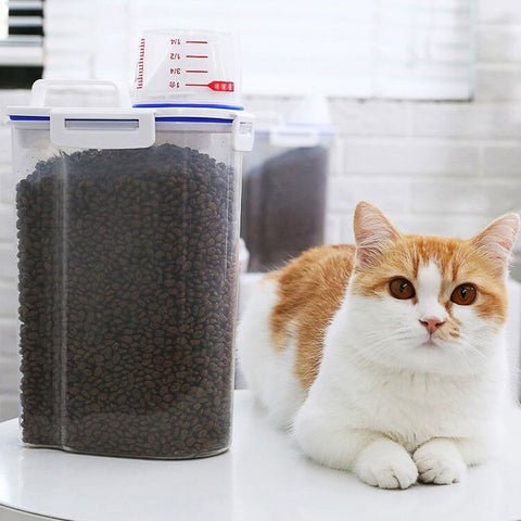 Porta Ração e Armazenador com Dosador Extra™ | Para Cachorro e Gato