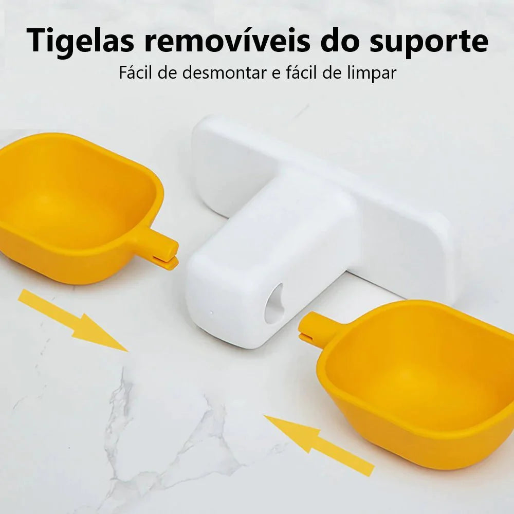 Tigela de Parede Petboo™ Elevada e Ajustável | Para Cachorro e Gato