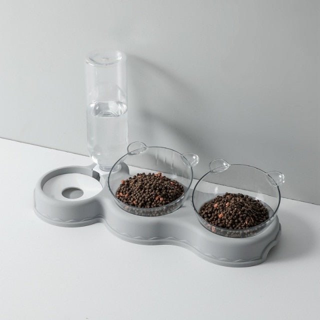 Tigela Tripla EatPet™ com Refil Automático de Água | Para Cachorro e Gato