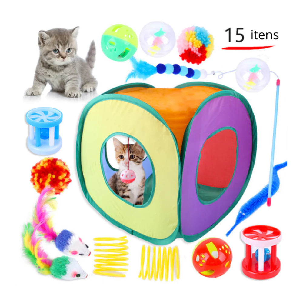 Toca para Gatos com 15 Itens Interativos