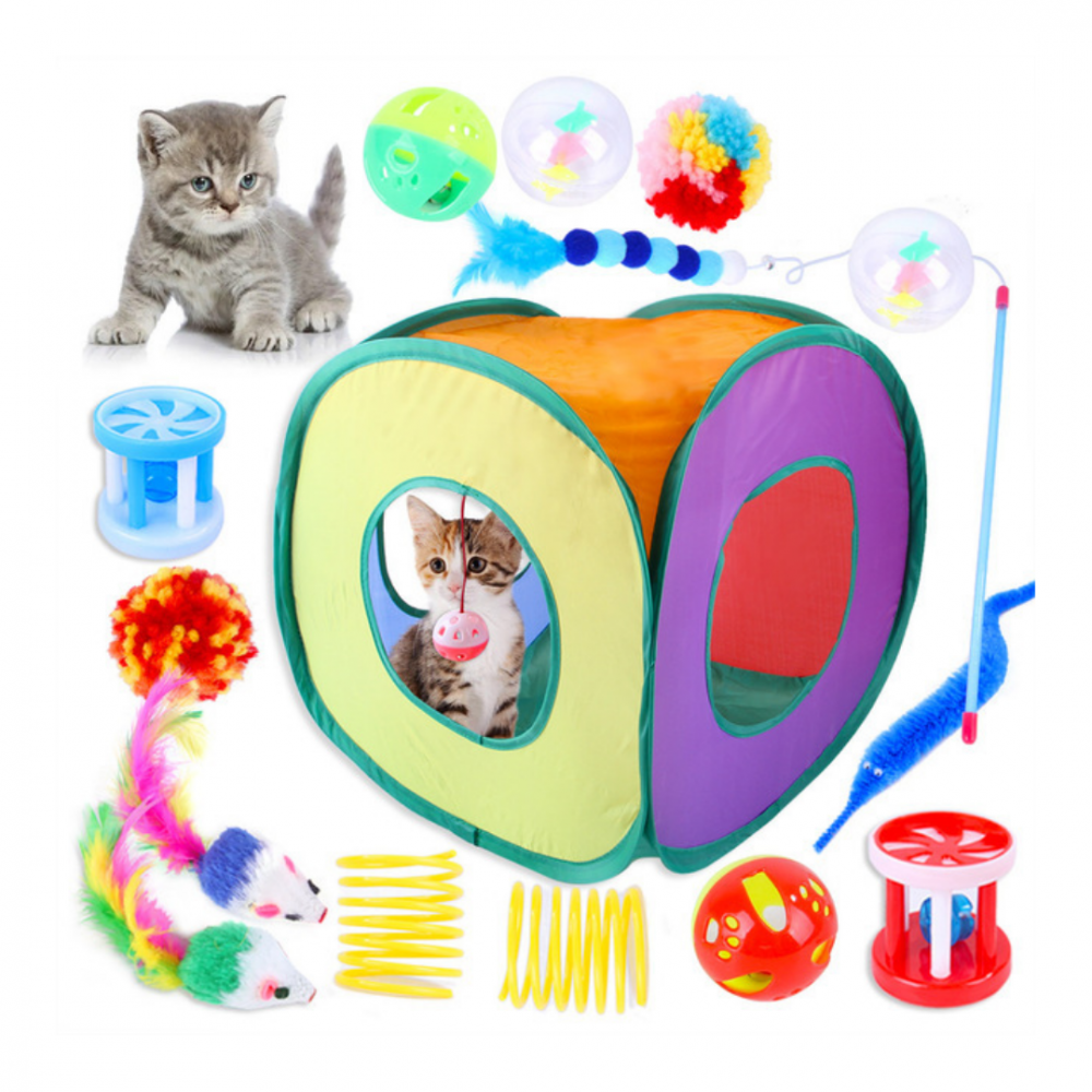 Toca para Gatos com 15 Itens Interativos